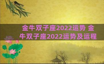 金牛双子座2022运势 金牛双子座2022运势及运程